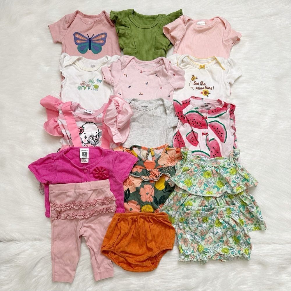 0-3 Months Baby Girl Summer Clothes LOT